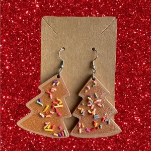 Christmas tree cookie earrings